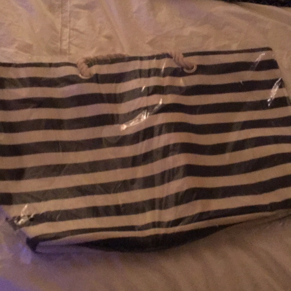 Nautical striped tote